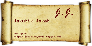 Jakubik Jakab névjegykártya